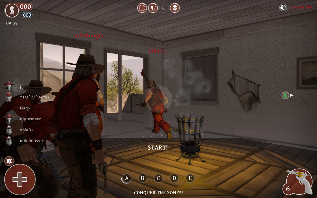 Lead and Gold: Gangs of the Wild West (Windows) screenshot: Spawning with my team mates