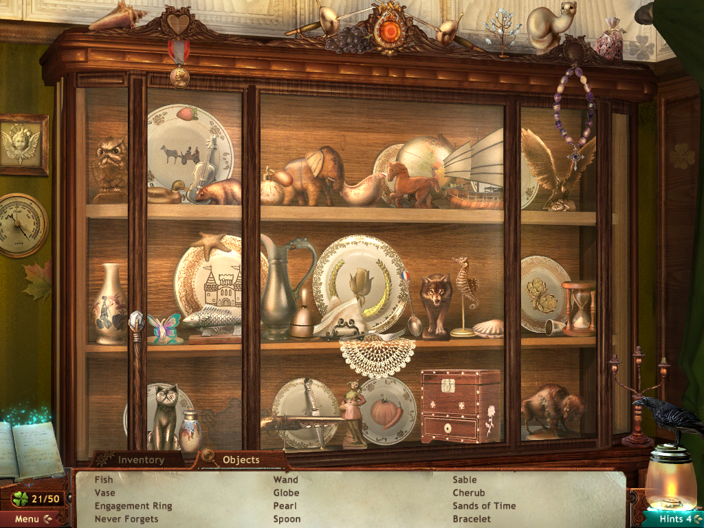 Midnight Mysteries: Salem Witch Trials (Windows) screenshot: Display cabinet