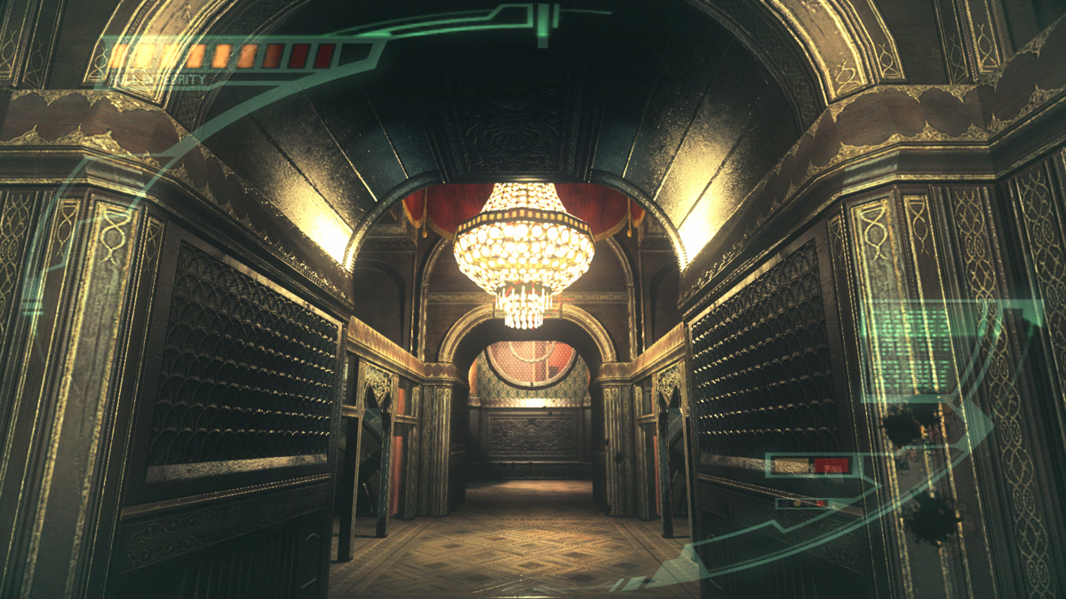 The Chronicles of Riddick: Assault on Dark Athena (Windows) screenshot: Hmmm..nice chandelier for a prison