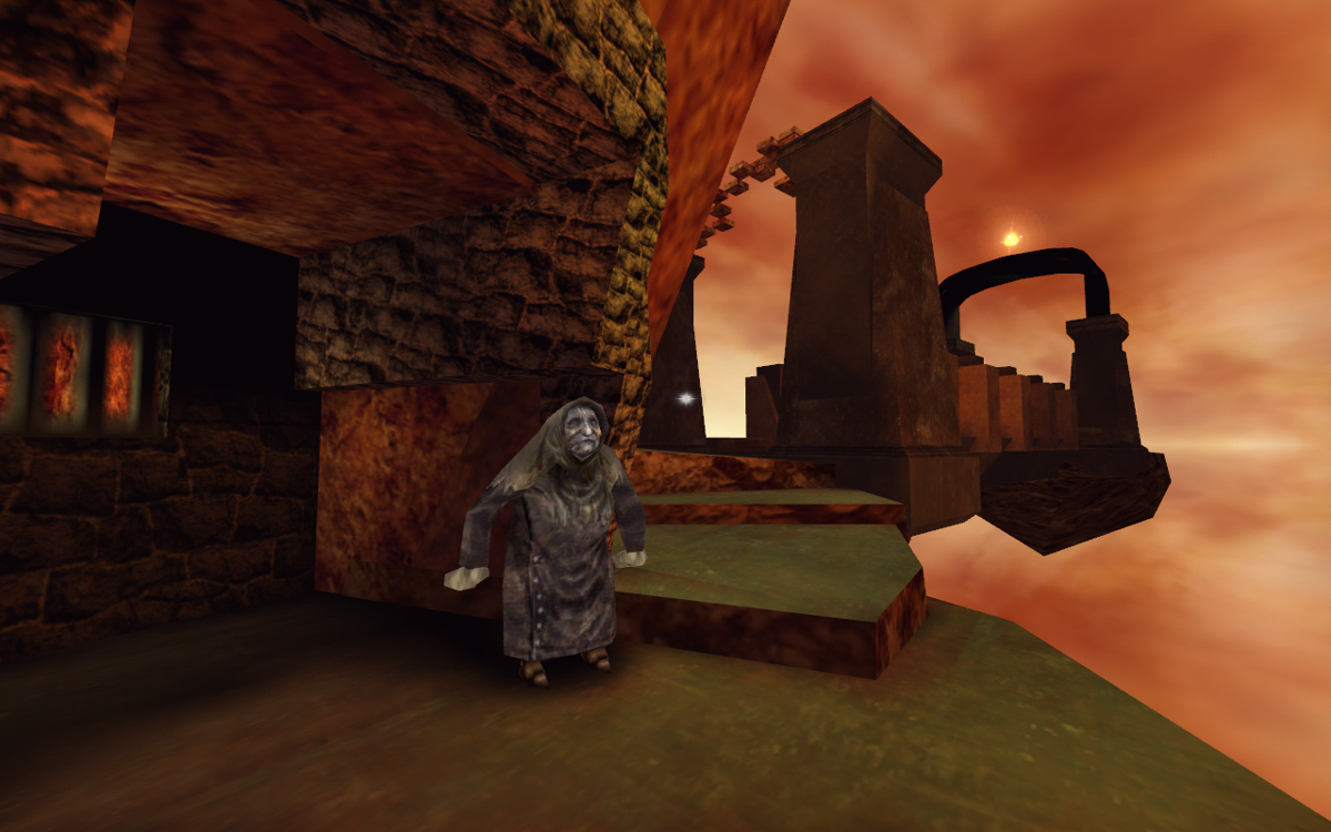 Auryn Quest (Windows) screenshot: The witch at the Wandering Mountain claims to know where an Auryn can be found.