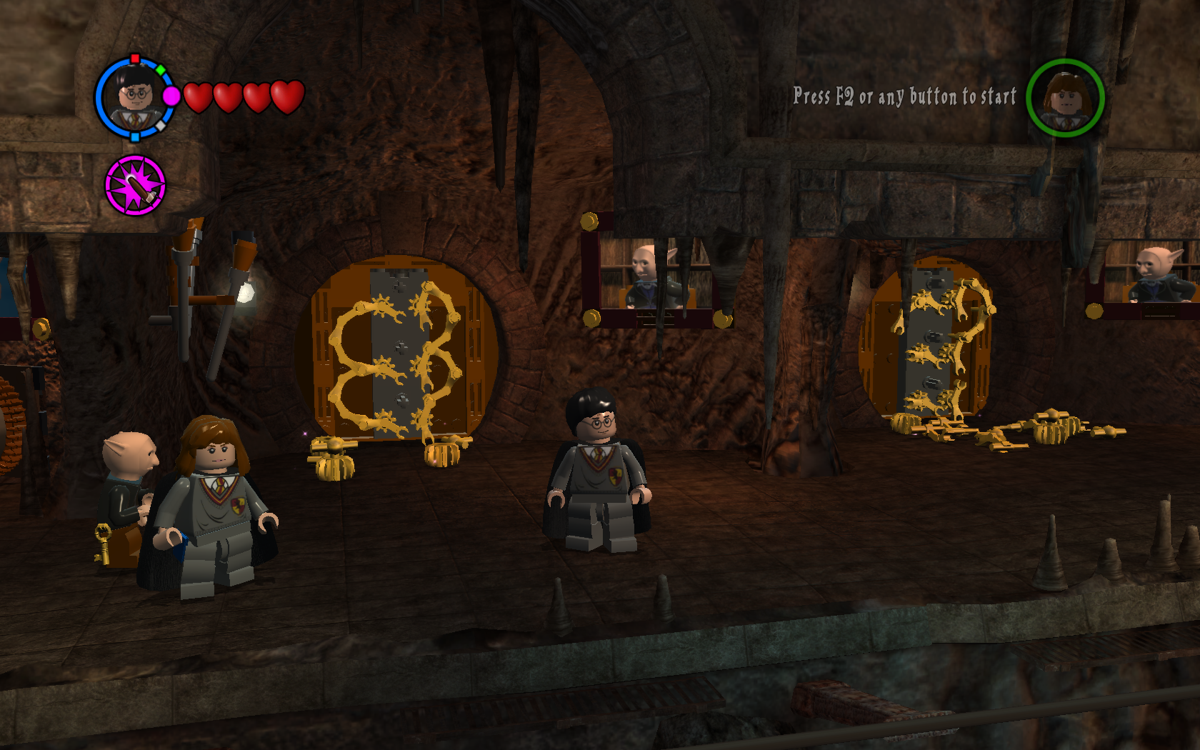 LEGO Harry Potter: Years 1-4 (Windows) screenshot: The vaults of Gringotts Bank contain bonus levels.