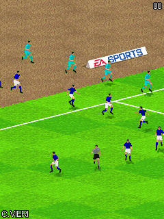 FIFA Soccer 2005: Mobile International Edition (J2ME) screenshot: Players entering the pitch