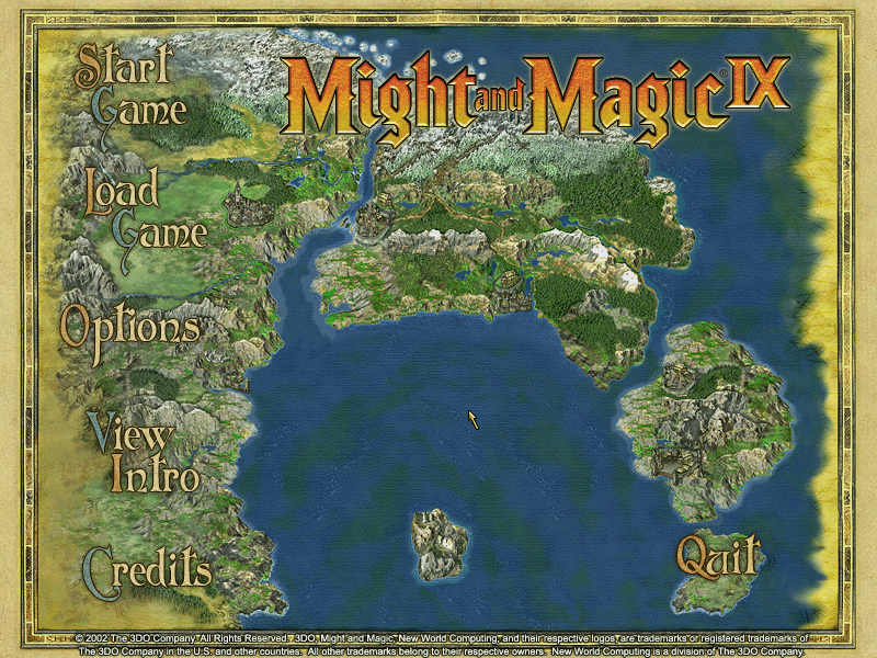 Might and Magic IX (Windows) screenshot: Main Menu