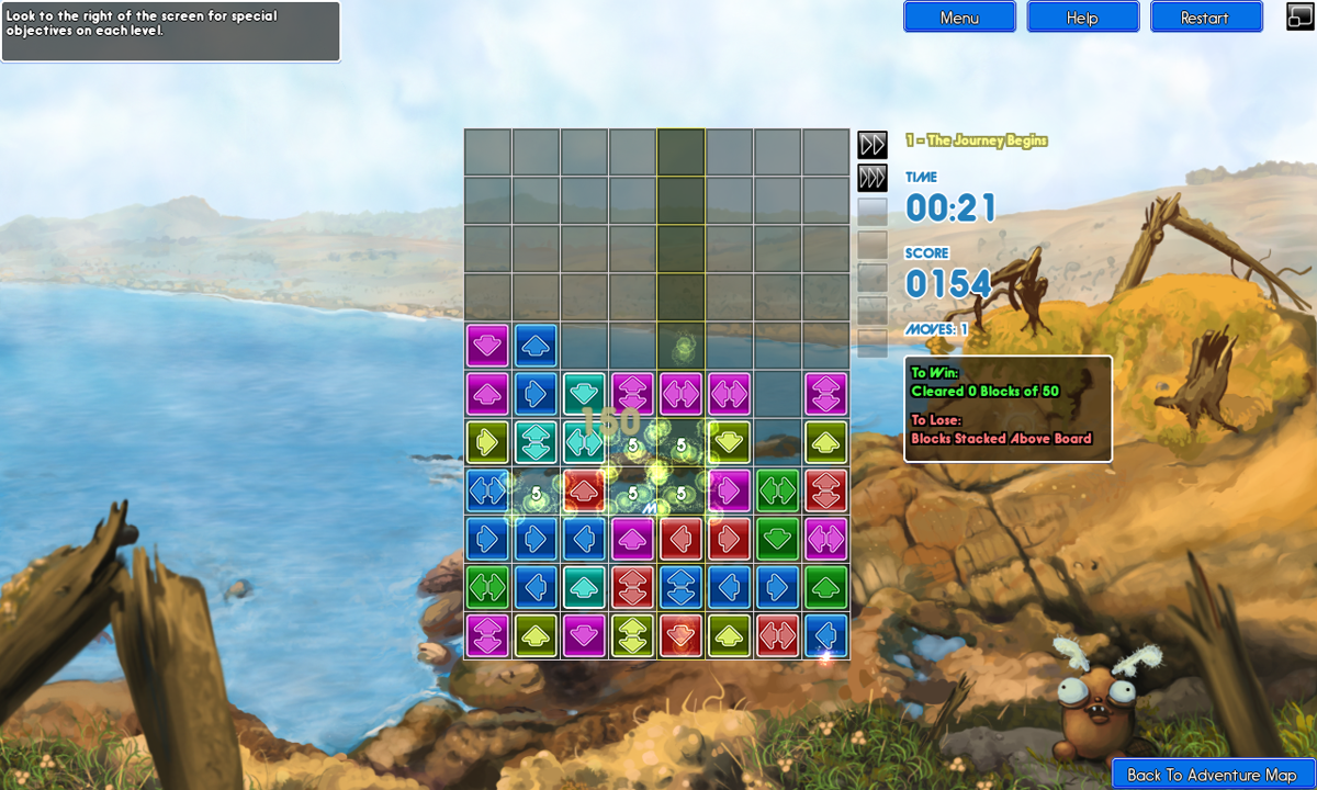Tidalis (Windows) screenshot: Blocks are removed