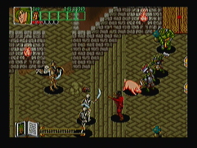 Wizard Fire (Zeebo) screenshot: That pig there is the player's character, transformed by the touch of a ghoul.