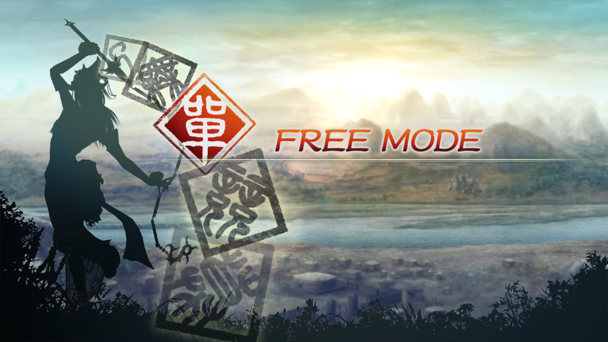 Dynasty Warriors 6 (Windows) screenshot: Main Menu with Free Mode selected