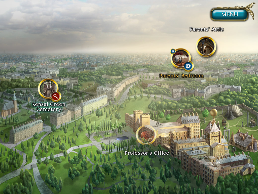 The Clockwork Man: The Hidden World (Ultimate Edition) (Windows) screenshot: London map