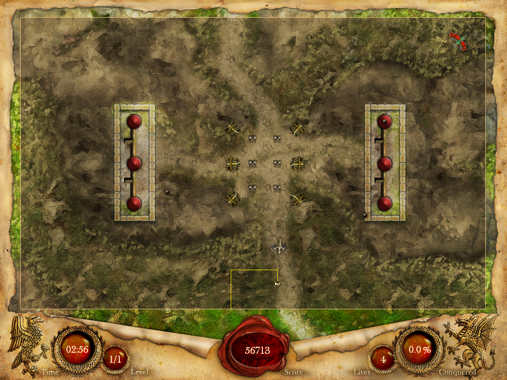 Fortix (Windows) screenshot: Bone dragons seek you out like a homing missile