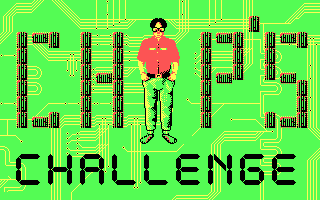 Chip's Challenge (DOS) screenshot: Title screen (CGA)