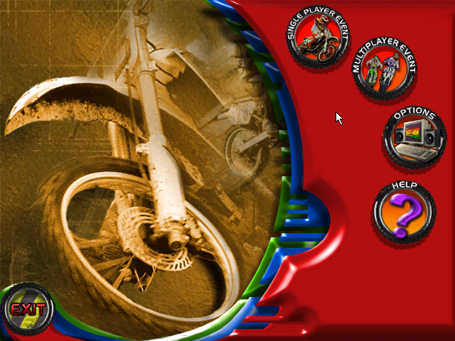 Motocross Madness (Windows) screenshot: Main Menu