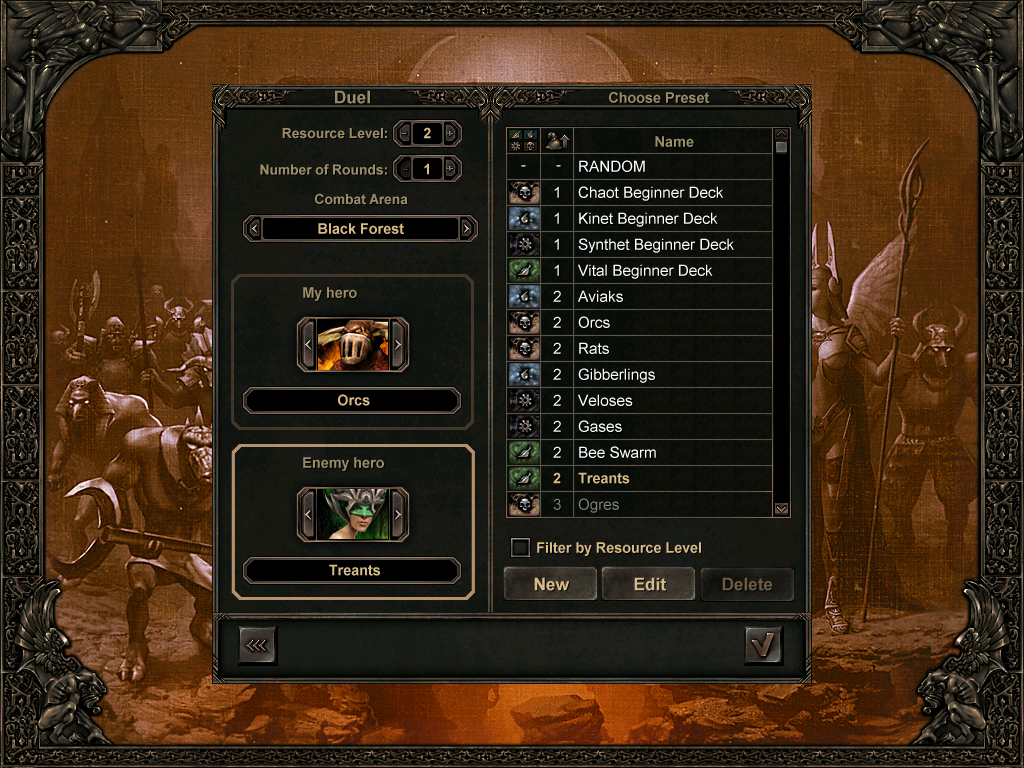 Etherlords II (Windows) screenshot: New Duel