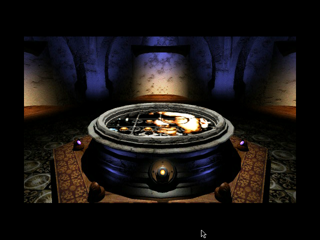 Myst: Masterpiece Edition (Macintosh) screenshot: Atrus video imager pool