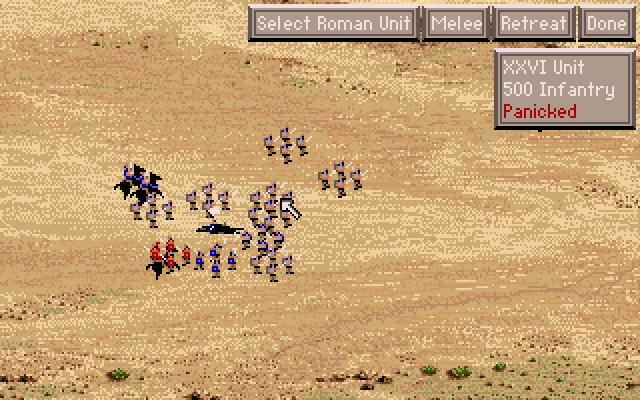 Centurion: Defender of Rome (Amiga) screenshot: Although sustaining heavy losses, taking out the enemy commander almost turned the battle in our favour.