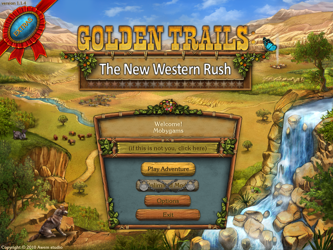Golden Trails: The New Western Rush (Windows) screenshot: Main menu