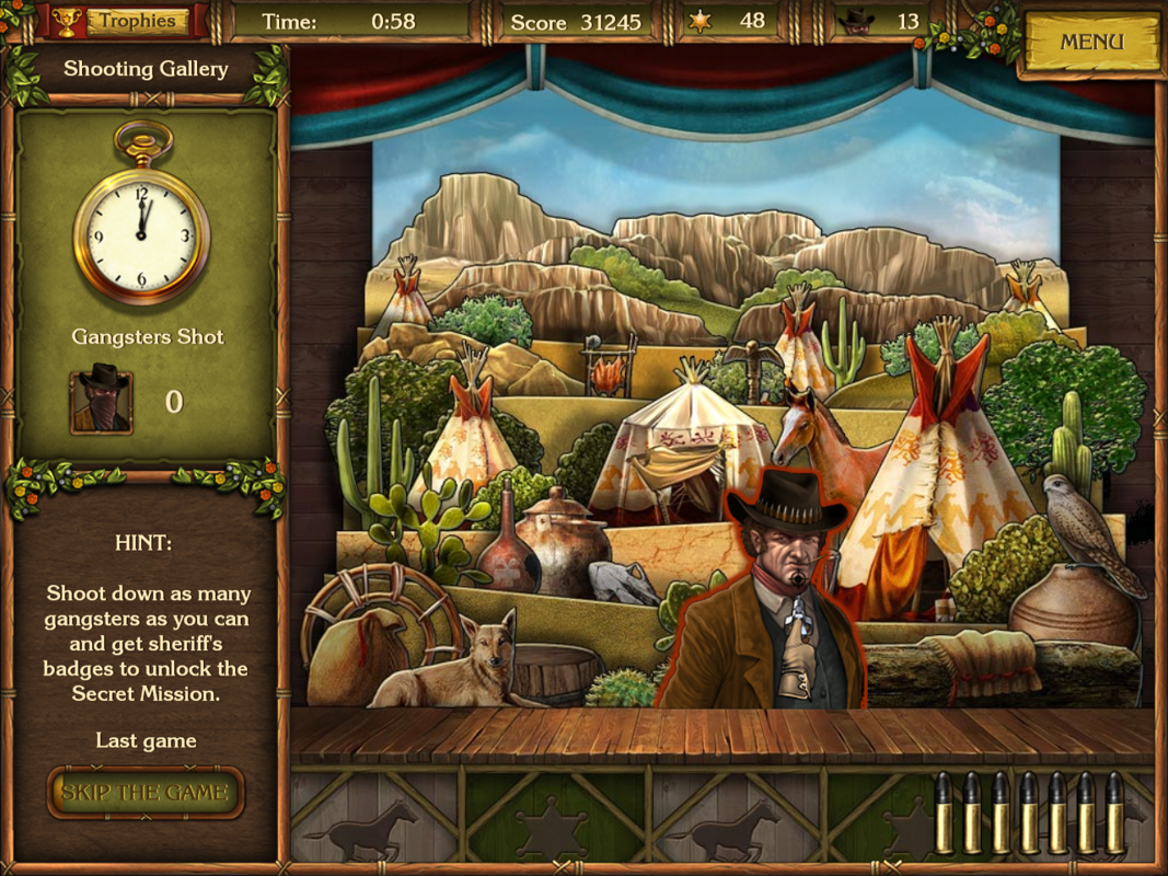 Golden Trails: The New Western Rush (Windows) screenshot: Shooting gallery