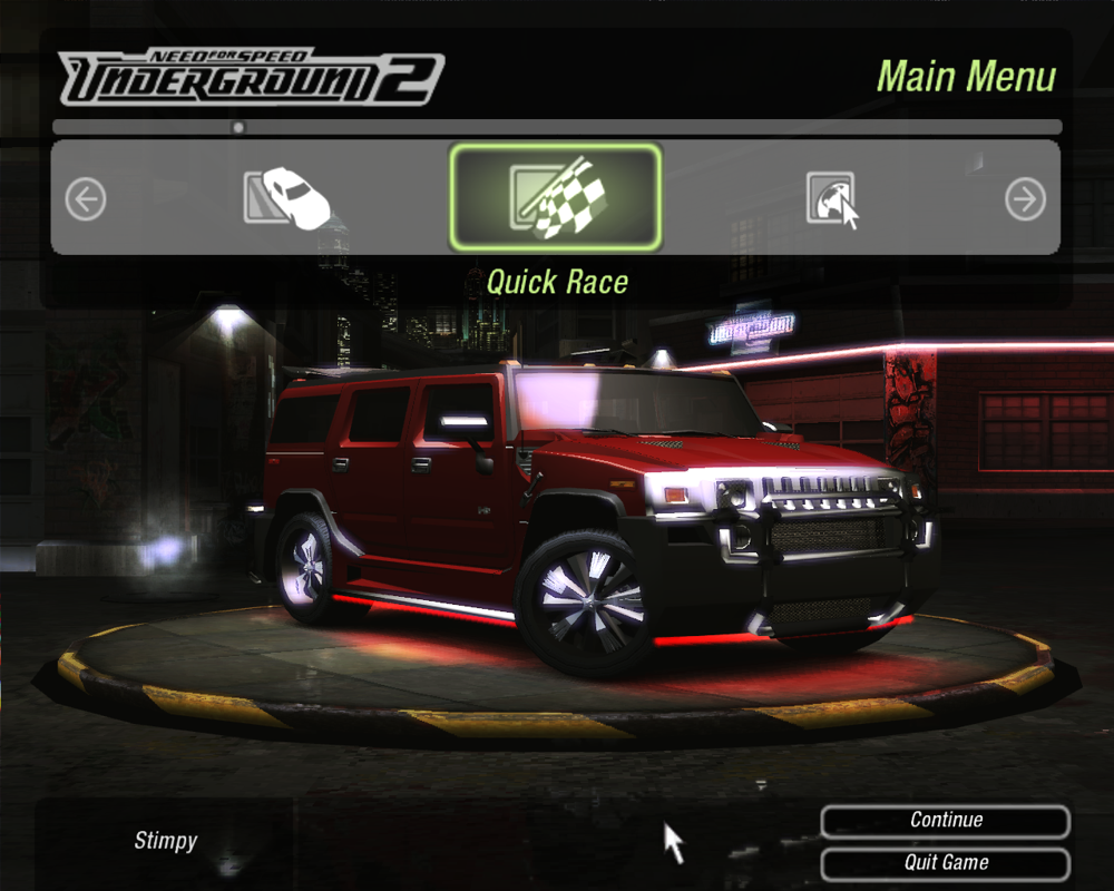 Need for Speed: Underground 2 (Windows) screenshot: Main Menu