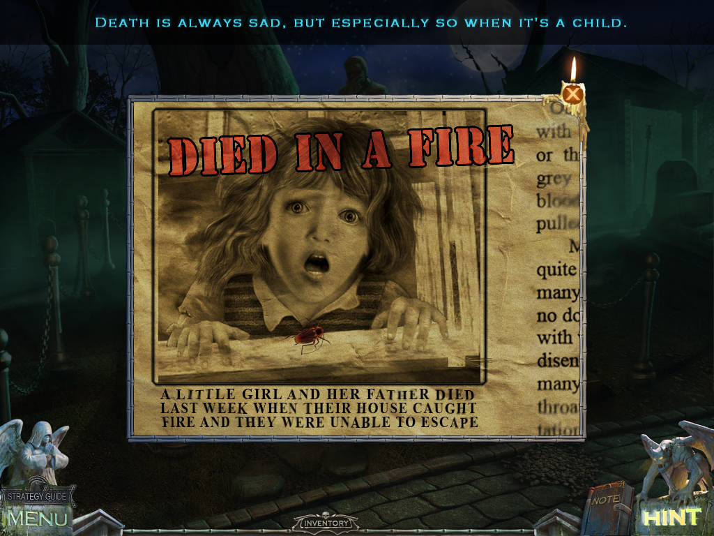 Redemption Cemetery: Curse of the Raven (Windows) screenshot: Old newspaper