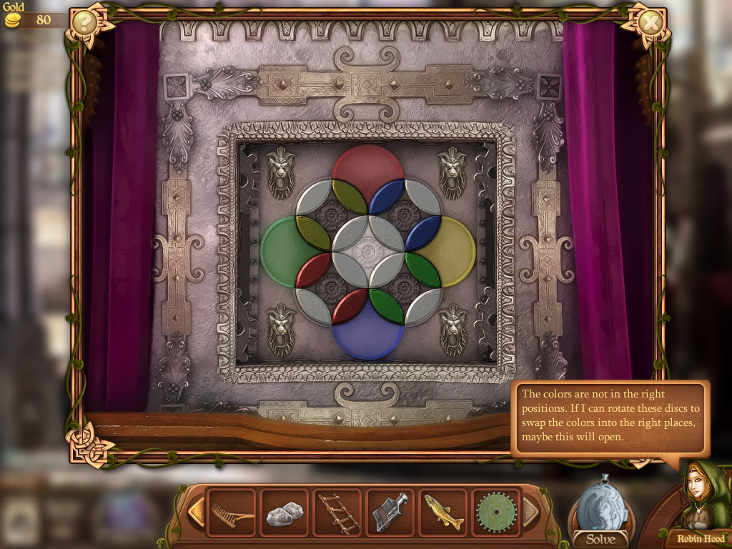 Robin's Quest: A Legend Born (Windows) screenshot: Color puzzle