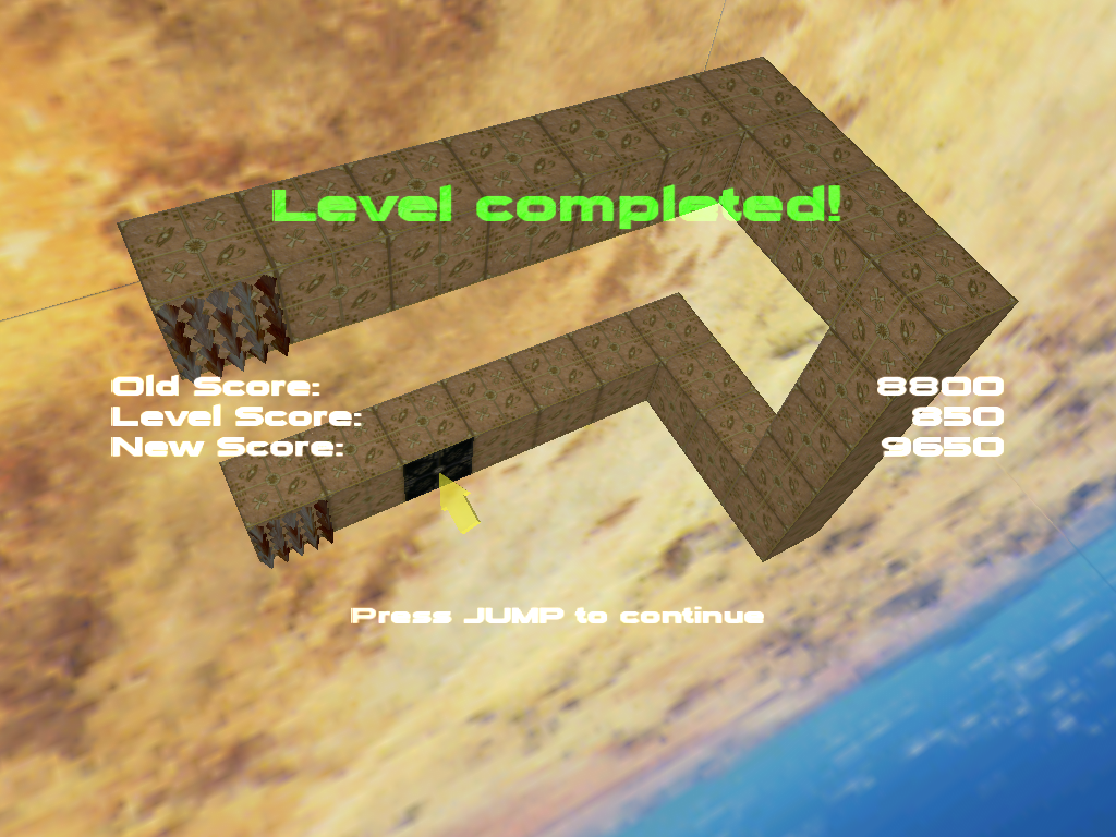 Cubosphere (Windows) screenshot: Another level completed