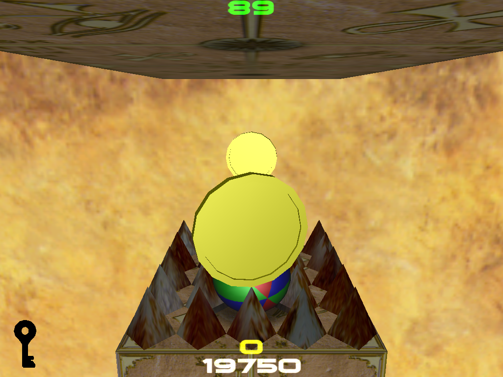 Cubosphere (Windows) screenshot: Ball punctured by the spikes.
