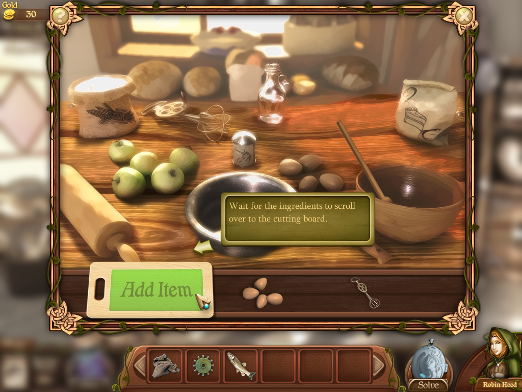 Robin's Quest: A Legend Born (Windows) screenshot: Pie-making mini-game