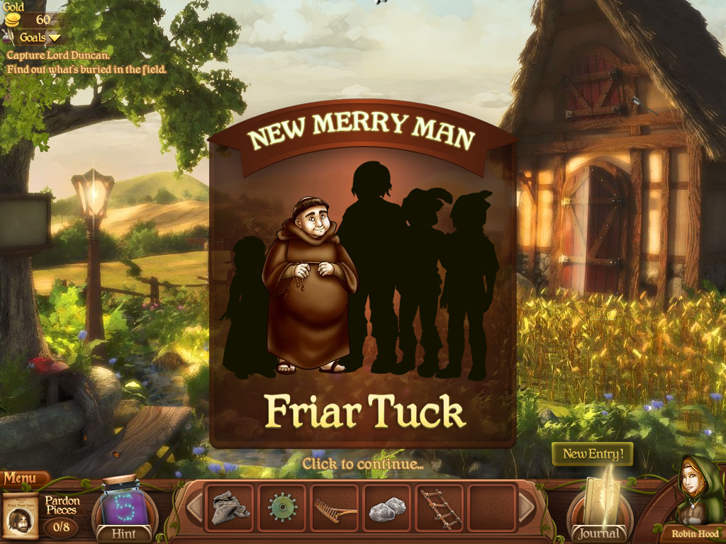 Robin's Quest: A Legend Born (Windows) screenshot: Friar Tuck joining the Merry Men.