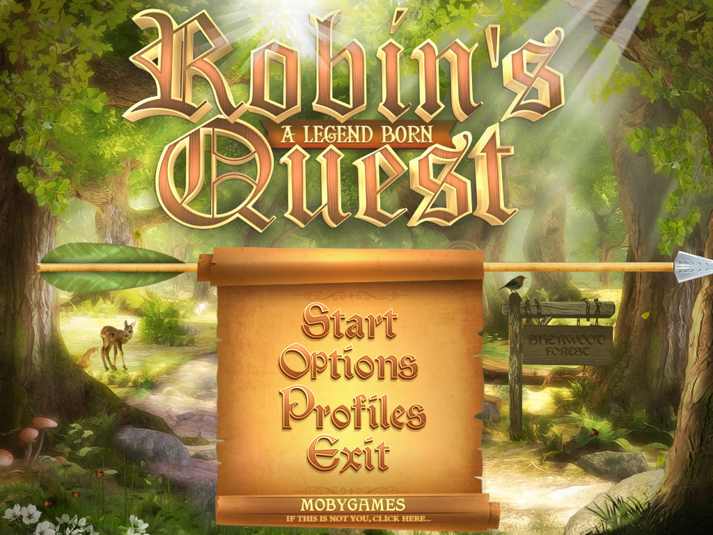 Robin's Quest: A Legend Born (Windows) screenshot: Main menu