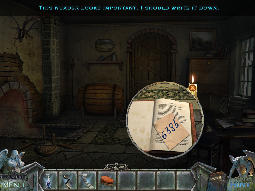 Redemption Cemetery: Curse of the Raven (Windows) screenshot: A clue