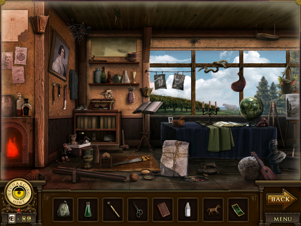 Enlightenus II: The Timeless Tower (Windows) screenshot: Leonardo da Vinci studio