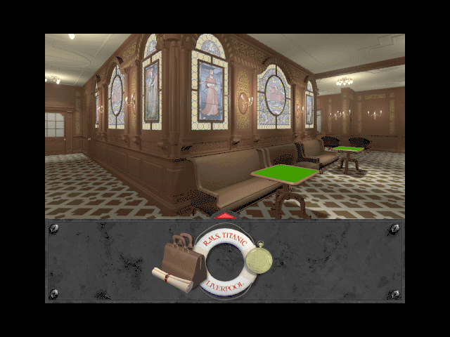 Titanic: Adventure Out of Time (Macintosh) screenshot: 1st class Saloon Dining room