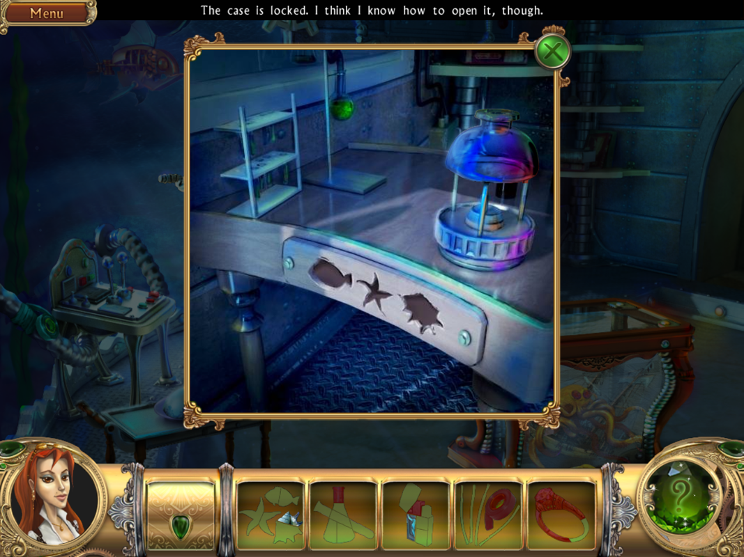 Snark Busters: Welcome to the Club (Windows) screenshot: Drawer with engravings