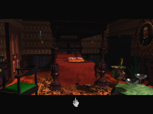 The 7th Guest (Macintosh) screenshot: One of the many bedrooms