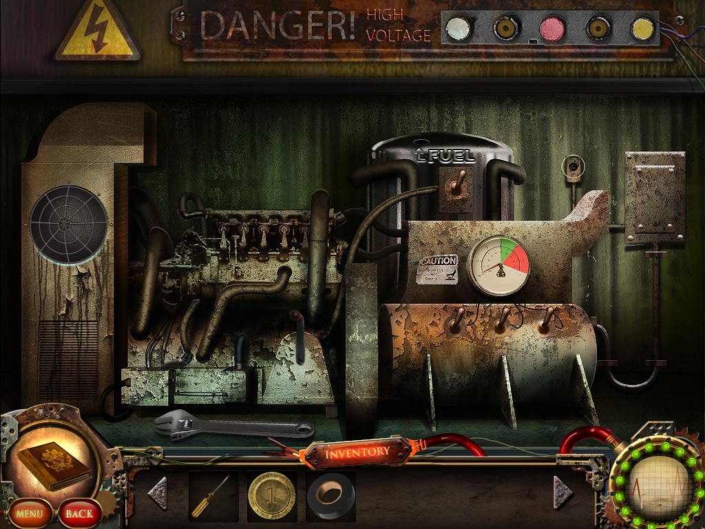 Nightfall Mysteries: Asylum Conspiracy (Windows) screenshot: Electrical generator