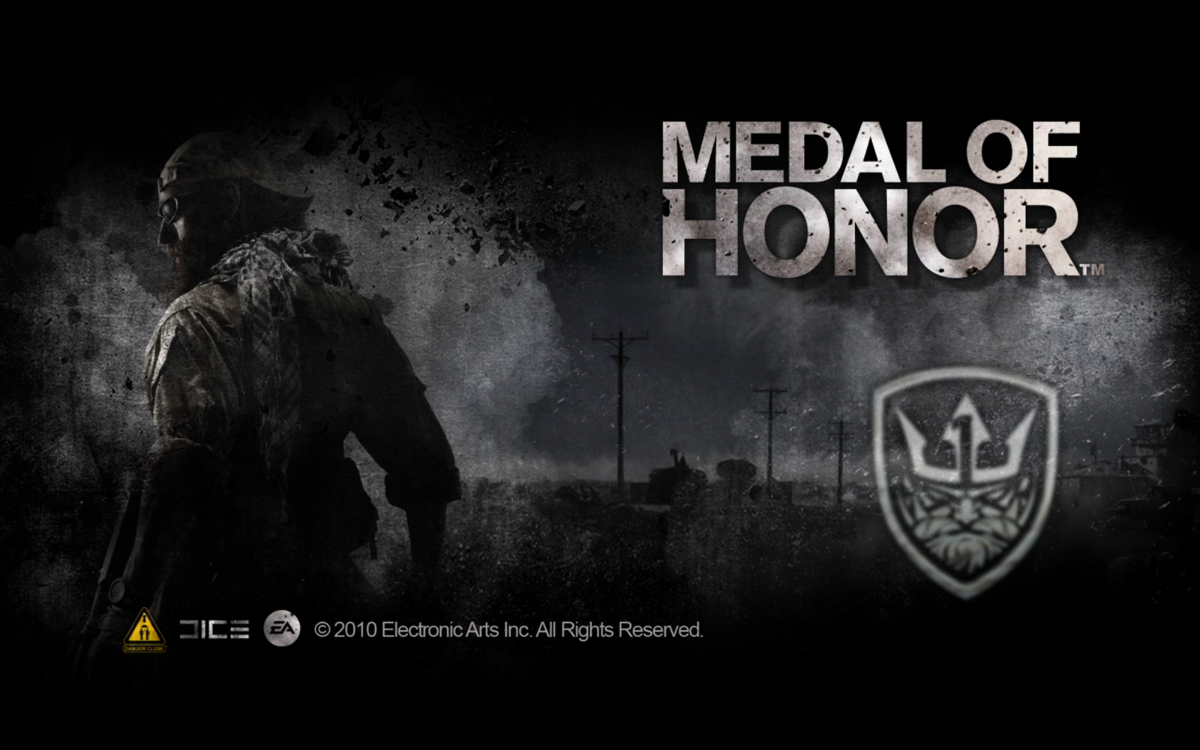 Medal of Honor (Windows) screenshot: Title Screen with the face of the game: Delta Force Dusty
