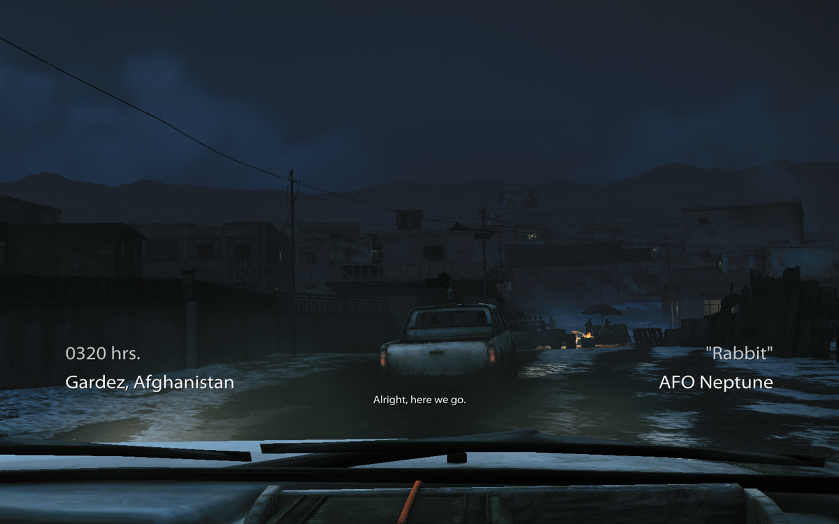 Medal of Honor (Windows) screenshot: The game begins with AFO Neptune heading to a rendezvous with an informant called Tariq
