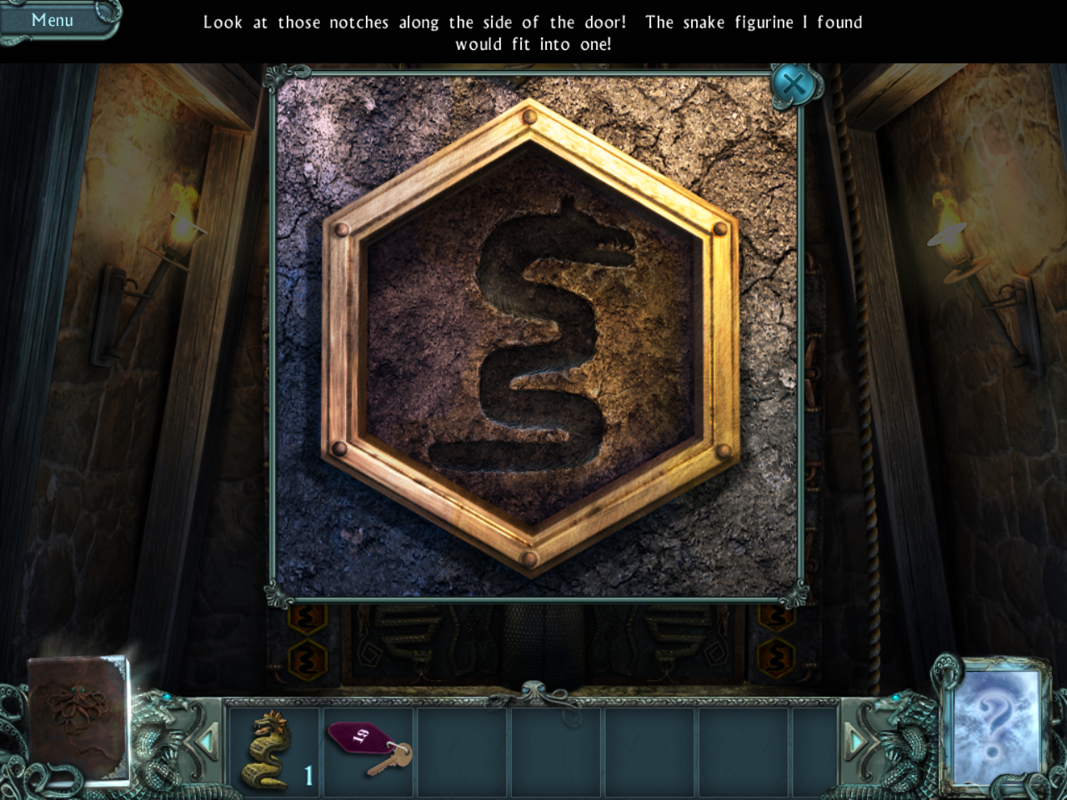 Twisted Lands: Shadow Town (Windows) screenshot: Snake-shaped indentation