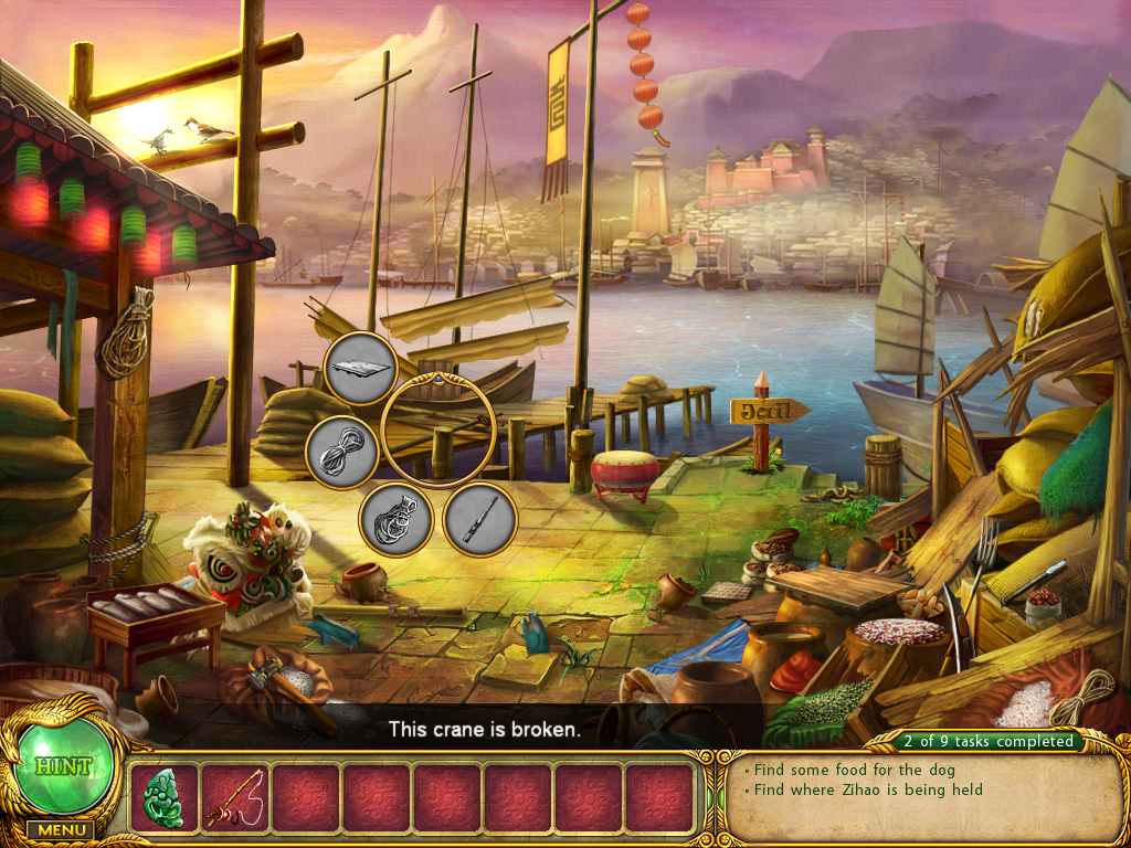 Shaolin Mystery: Tale of the Jade Dragon Staff (Windows) screenshot: Docks