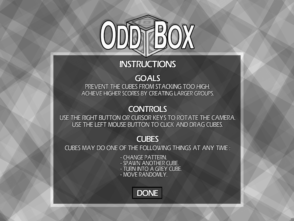 Odd Box (Windows) screenshot: Instructions