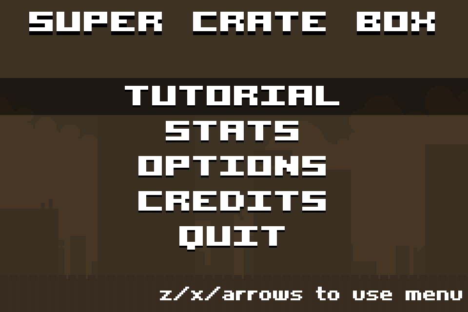 Super Crate Box (Windows) screenshot: Main menu
