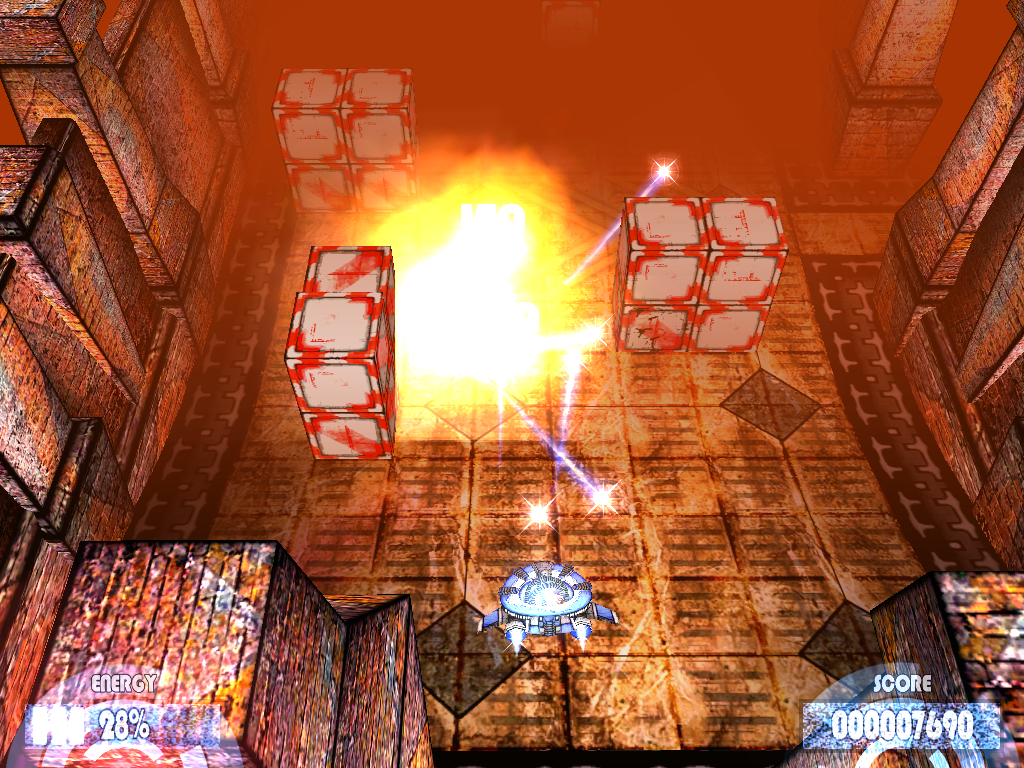 ArkLight (Windows) screenshot: The ArkLight destroying the enemy ships.