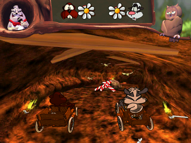 Stinky & Bäver: Skogsspelen (Windows) screenshot: Entering a cave