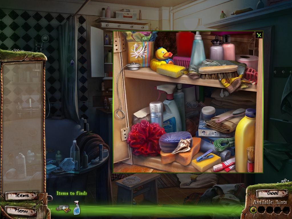 Campfire Legends: The Babysitter (Windows) screenshot: Bathroom cabinet
