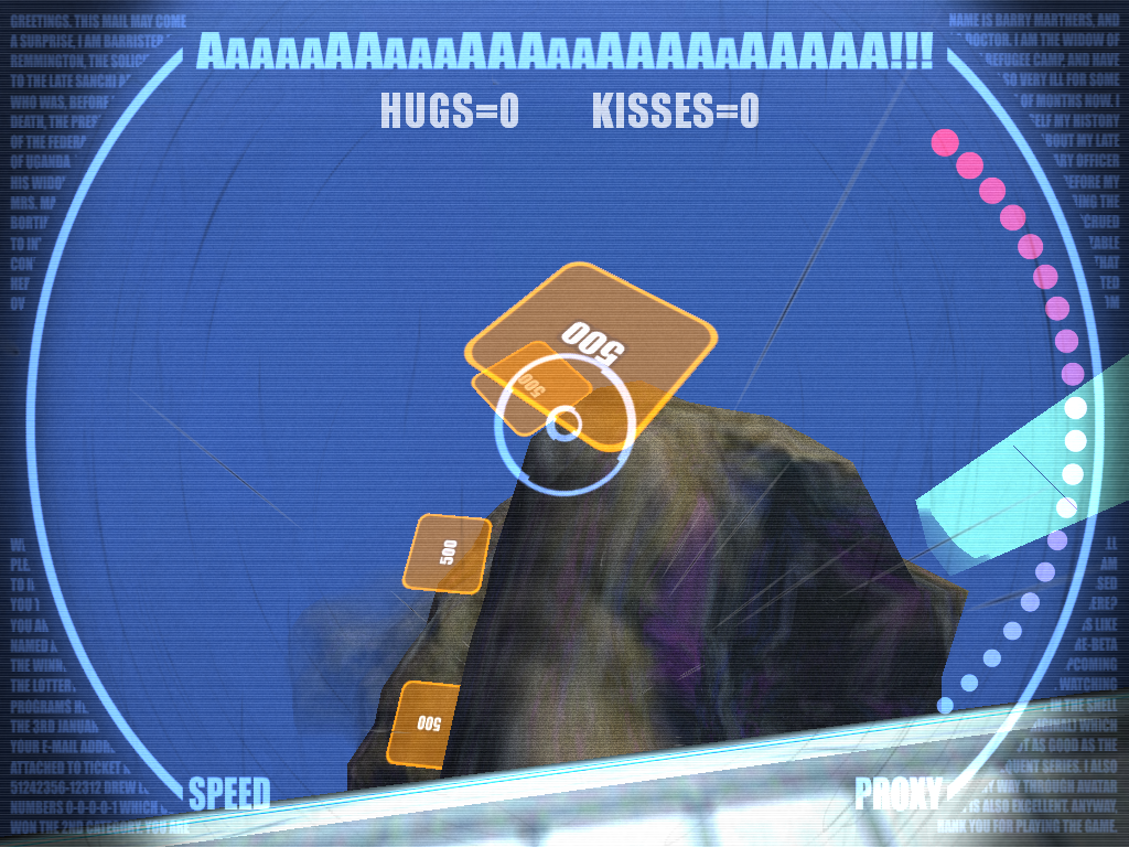 AaaaaAAaaaAAAaaAAAAaAAAAA!!! A Reckless Disregard for Gravity (Windows) screenshot: Crash through scoring plates to earn more points