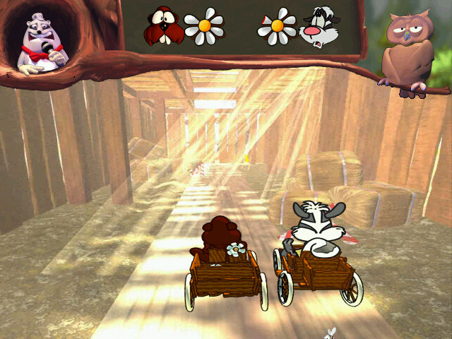 Stinky & Bäver: Skogsspelen (Windows) screenshot: Watch out for obstacles