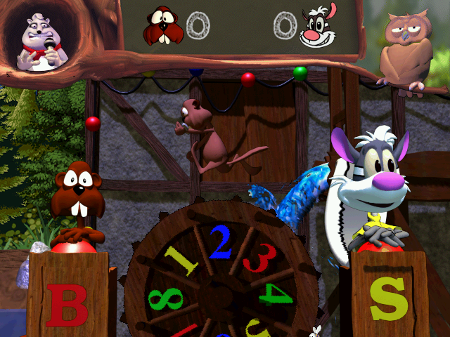Stinky & Bäver: Skogsspelen (Windows) screenshot: Spinning the wheel