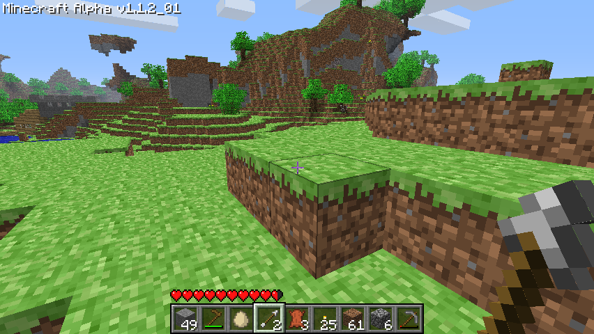 Minecraft (Windows) screenshot: The terrain isn't always realistic.