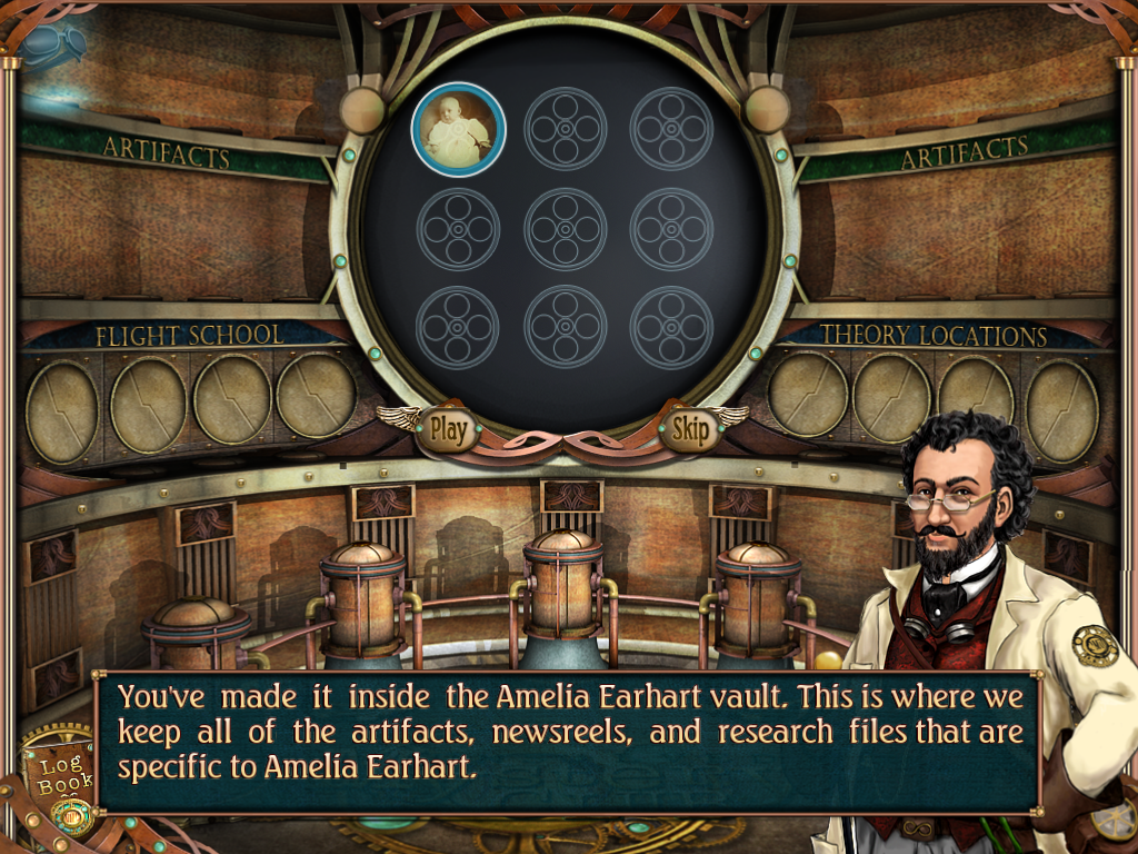 Unsolved Mystery Club: Amelia Earhart (Windows) screenshot: Vault menu