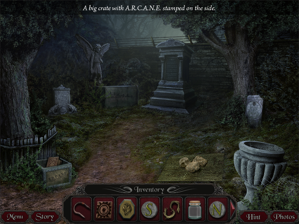 Nightmare Adventures: The Witch's Prison (Windows) screenshot: Crate at the end of the path.