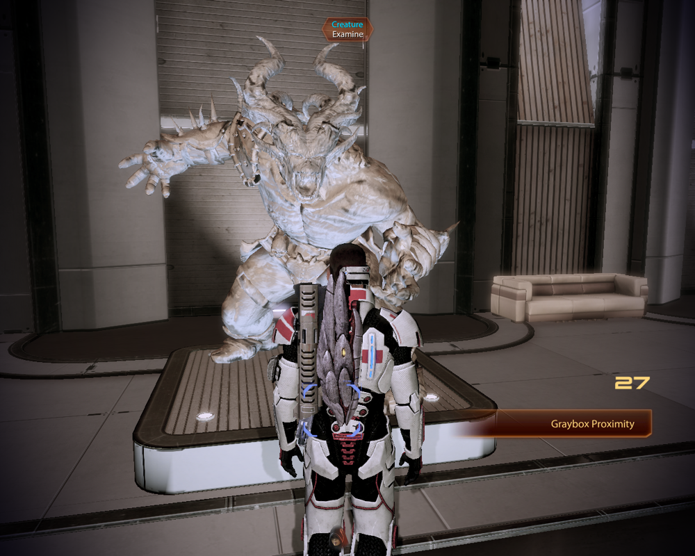 Mass Effect 2: Kasumi - Stolen Memory (Windows) screenshot: Dragon Age statue.