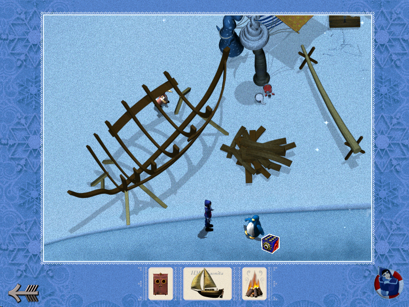 Istiden (Windows) screenshot: When the cursor changes to a box it indicates a mini game